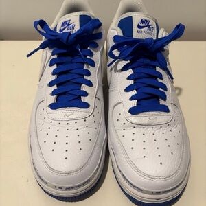 Nike Air Force 1 I am uninterrupted White and Royal Blue Sneakers